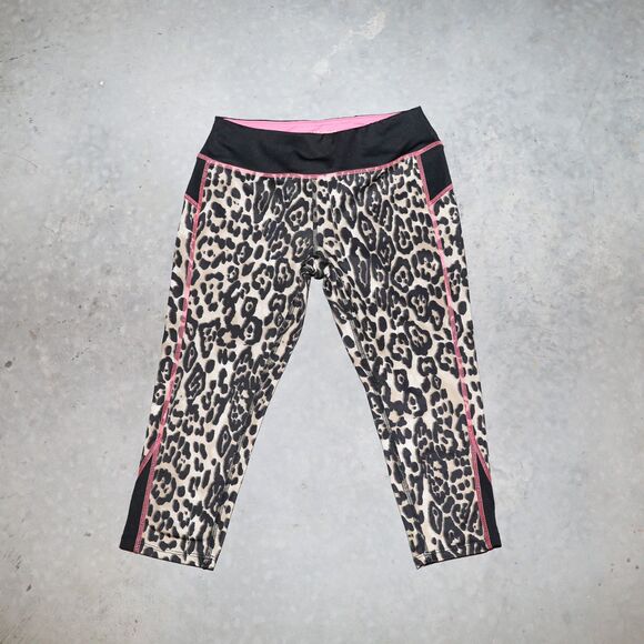 Y2K Leopard Print Biker Shorts Summer Casual Workout Leggings Size Small - Picture 1 of 4